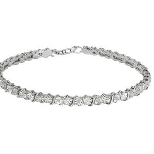 Sterling Silver 1/8 ct diamond bracelet 7.25 in